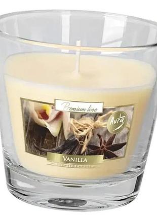 Ароматическая свеча в стеклянном стакане sn90-67 140г ваниль (76615069), bispol