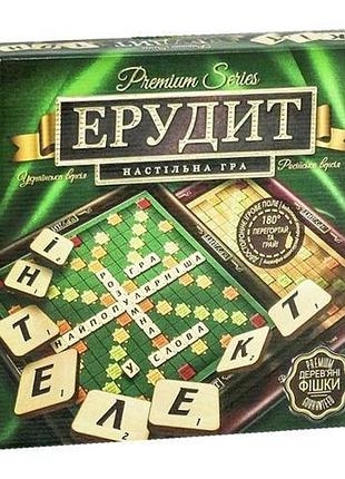 Уценка. настольная игра "эрудит" premium series (укр) - нет фишек, повреждена упаковка