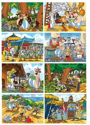 Уценка. пазлы "астерикс и обеликс" (32 шт по 54 эл в наборе) немного погнутие коробки