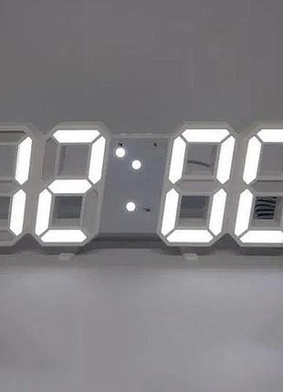 Часы настольные ly-1089 с белой подсветкой led белые, часы электронные светящиеся, электронные часы vst