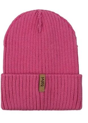 Модная вязаная шапка с отворотом для девочек talvi 50-58р 50