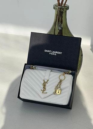 Сумка saint laurent college medium - premium білий золото є