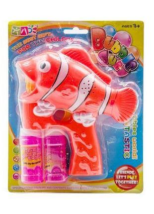 Уценка. музыкальный пистолет, пускающий пузыри "рыбка клоун" - слабо дует