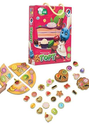 3004-01 vt игра магнитная vladi toys торт, 6 основ