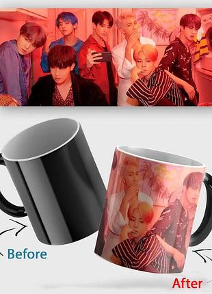 Чашка хамелеон "bts" бтс 4