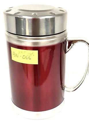 Яркая кружка-термос с надежной крышкой объемом 380 мл из нержавеющей стали bn-066