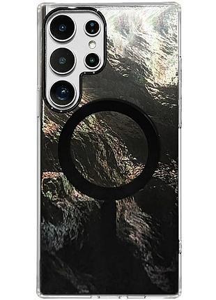 Чохол tpu shiny mountain (magfit) для samsung galaxy s24 ultra purple чохли, yellow / pink, tpu, magsafe, блестки / стрази, накладка black