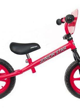 Уцінка. біговел "junior star" 12" (червоний) — колесо має вимірювання