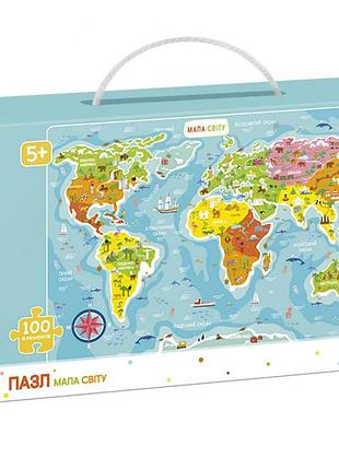 Детский пазл "карта мира" dodo 300110/100110, 100 элементов