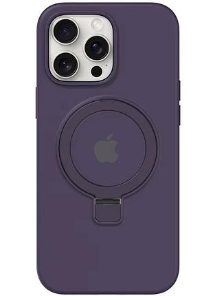 Чохол silicone case full protective with ring для apple iphone 15 pro max (6.7") dark blue purple