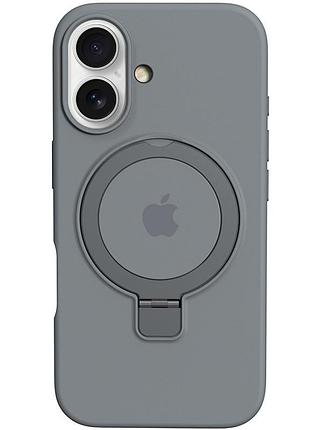 Чохол silicone case full protective with ring для apple iphone 16 (6.1") dark blue grey