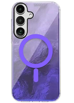 Чохол tpu shiny mountain (magfit) для samsung galaxy s24 fe purple
