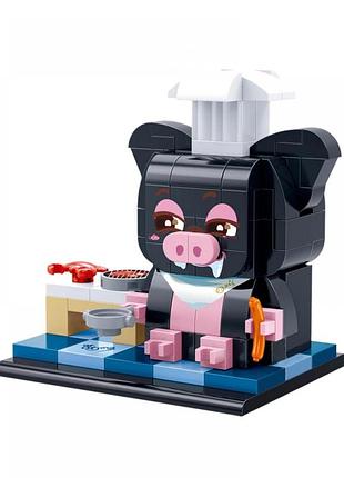 Конструктор "banbao" персонаж, свинка мастер шеф, 140 деталей et800-4