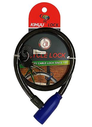 Замок велосипедний kihuu lock 801, 8*65 тросовий, 2 ключі