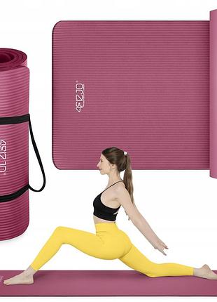 Коврик (мат) спортивный 4fizjo nbr 180 x 60 x 1.5 см для йоги и фитнеса burgundy (p-5905973406710)