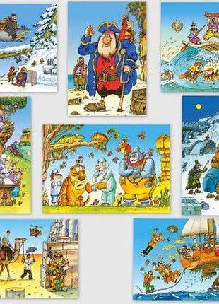 Уценка. пазлы "мультфильми, 54 элемента - в одной упаковке, порвана упаковка