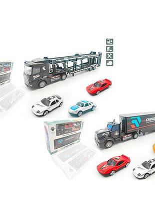 Набір машинок 3шт (трейлер 32,5см) 7см, xy031-32-1