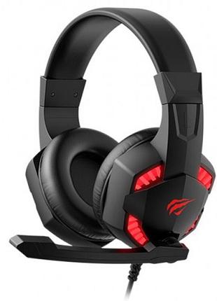 Навушники havit gaming hv-h2032d 2х3,5мм+usb black/red+мікрофон