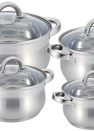 Набор посуды из нержавеющей стали-4 кастрюли разных объемов bn-210