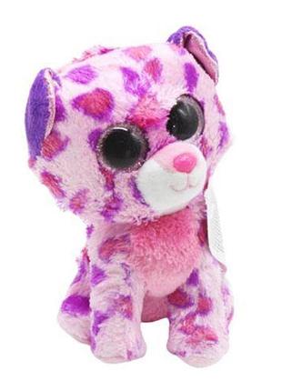 Уценка. мягкая игрушка глазастик "леопард", розовый - отсутствует глаз