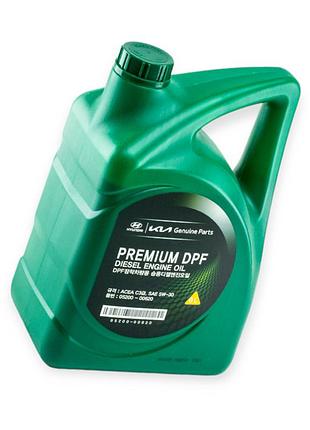 Олива моторна mobis hyundai 5w-30 premium dpf diesel c3 (6л) hyundai, kia