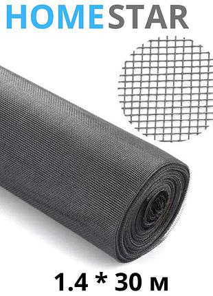 Сетка антимоскитная тм homestar 1.4*30 м серая