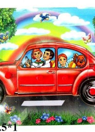 Уценка. деревянный вкладыш-пазл "машина" - не товарный вид