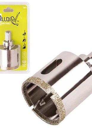 Свердло корончасте алмазне 40мм по склу та кераміці з центрувальним свердлом для точного свердління ve-33