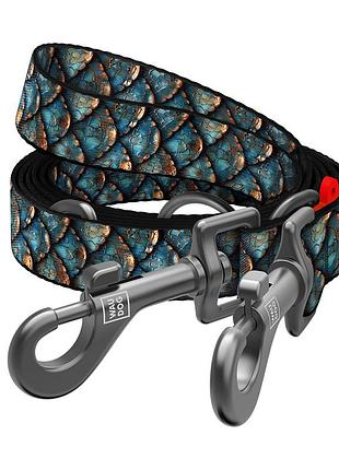 Поводок-перестежка для собак waudog nylon, рисунок "чешуя", м, ш 20 мм, дл 300 см