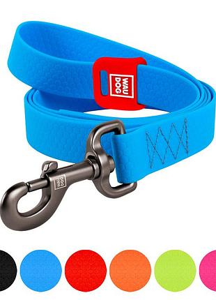 Поводок для собак водостойкий waudog waterproof, s, ш 15 мм, дл 500 cм, голубой