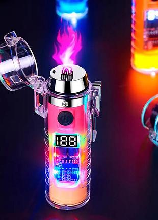 Дуговая электроимпульсная зажигалка hl-512 водонепроницаемая, электронная сенсорная фонарь . цвет: черный