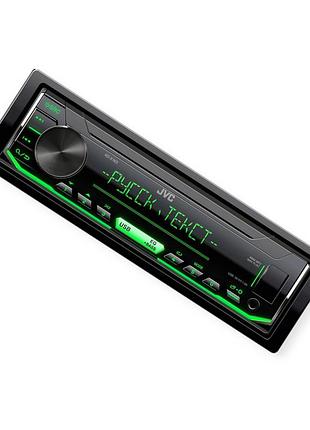 Магнитола jvc kd-x 163g fm, usb, aux, mp3, android, сьемн пан., зеленая подсветка