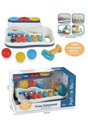 Уценка. музыкальная игрушка "ксилофон-сортер" - порвана упаковка