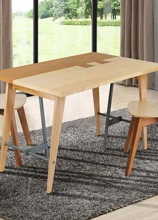 Стіл дублін (120/75) каркас натур/столеш горіх---