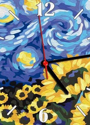 Часы-картина по номерам "звездная ночь", 30х30 см