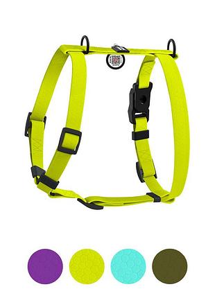 Шлея для собак водостойкая анатомическая н-образная waudog magnet c qr-паспортом, магнитная пряжка-фастекс, s,