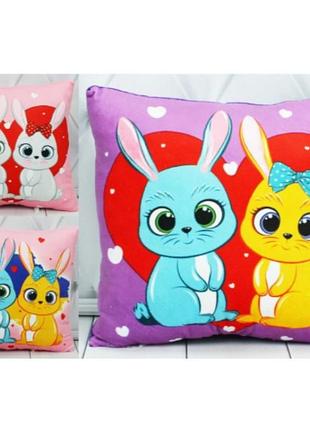 М'яка іграшка "подушка з принтом 2, зайчик" 32x10х32 00862-0097