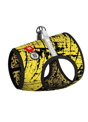 Шлея для собак мягкая waudog clothes c qr паспортом, рисунок "бетмен эскиз", s2, в 46-50 см, с 43-45 см