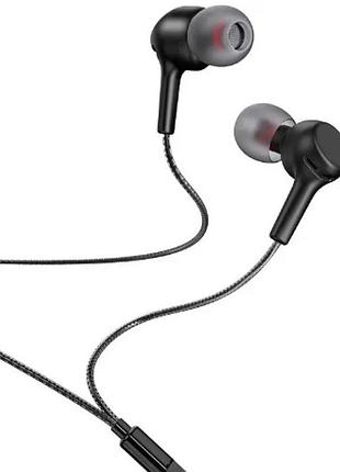Навушники вакуумні hoco m78 1,2м black+мікрофон