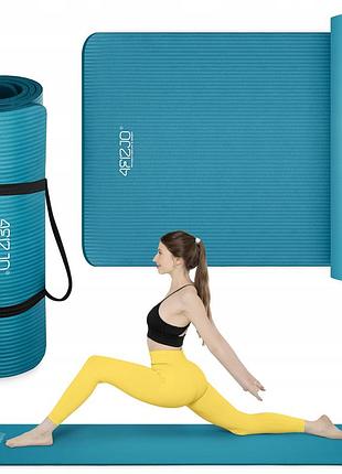 Коврик (мат) спортивный 4fizjo nbr 180 x 60 x 1.5 см для йоги и фитнеса sea green (p-5905973406734)