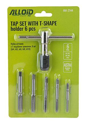 Набор метчиков alloid с т-образным держателем для нарезки резьбы m4 m5 m6 m8 m10 ve-33