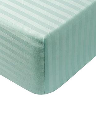 Простирадло iris home готель - сатин страйп 1*1 ментоловий 160*200*25 на гумці (svt-2000022278935)