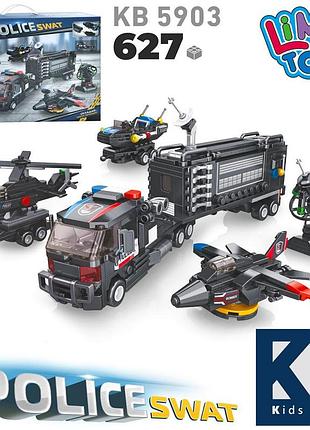Конструктор поліцейська техніка, 5в1, 627 деталей, kb 5903