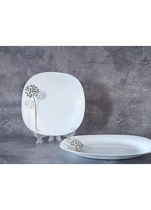 Тарілка десертна склокерамічна "одуван" 8,5" 22см квадрат. 30157-1305/s&t