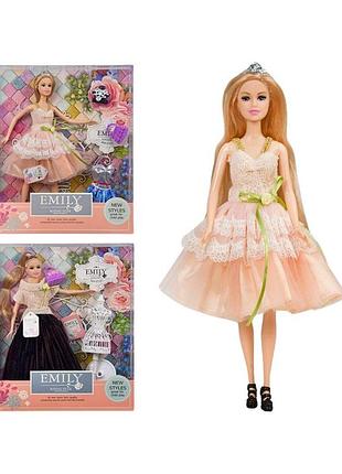 077 qj/c/d кукла emily с аксессуарами в коробке