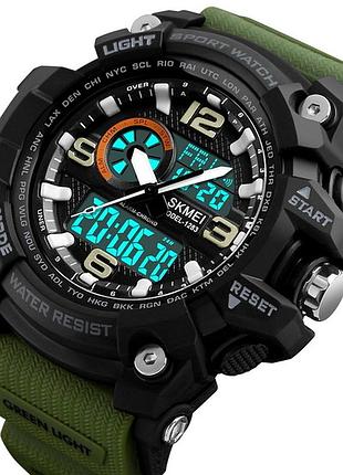 Годинник чоловічий skmei 1283 спортивний кварцовий з підсвіткою чорний 50 мм 5 атм каучуковий ремінець dm-11