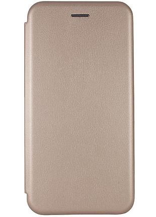 Кожаный чехол-книжка classy для samsung galaxy a07 золотой