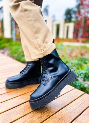 Ботинки dr.martens mono black premium без замка4 фото