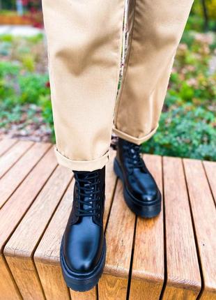 Ботинки dr.martens mono black premium без замка3 фото