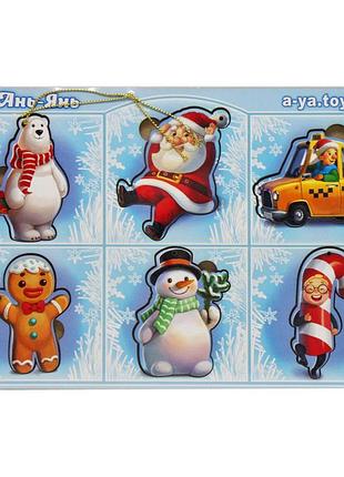 Развивающий пазл-вкладыш "новогодний -1" (псф013) psf013, 6 картинок